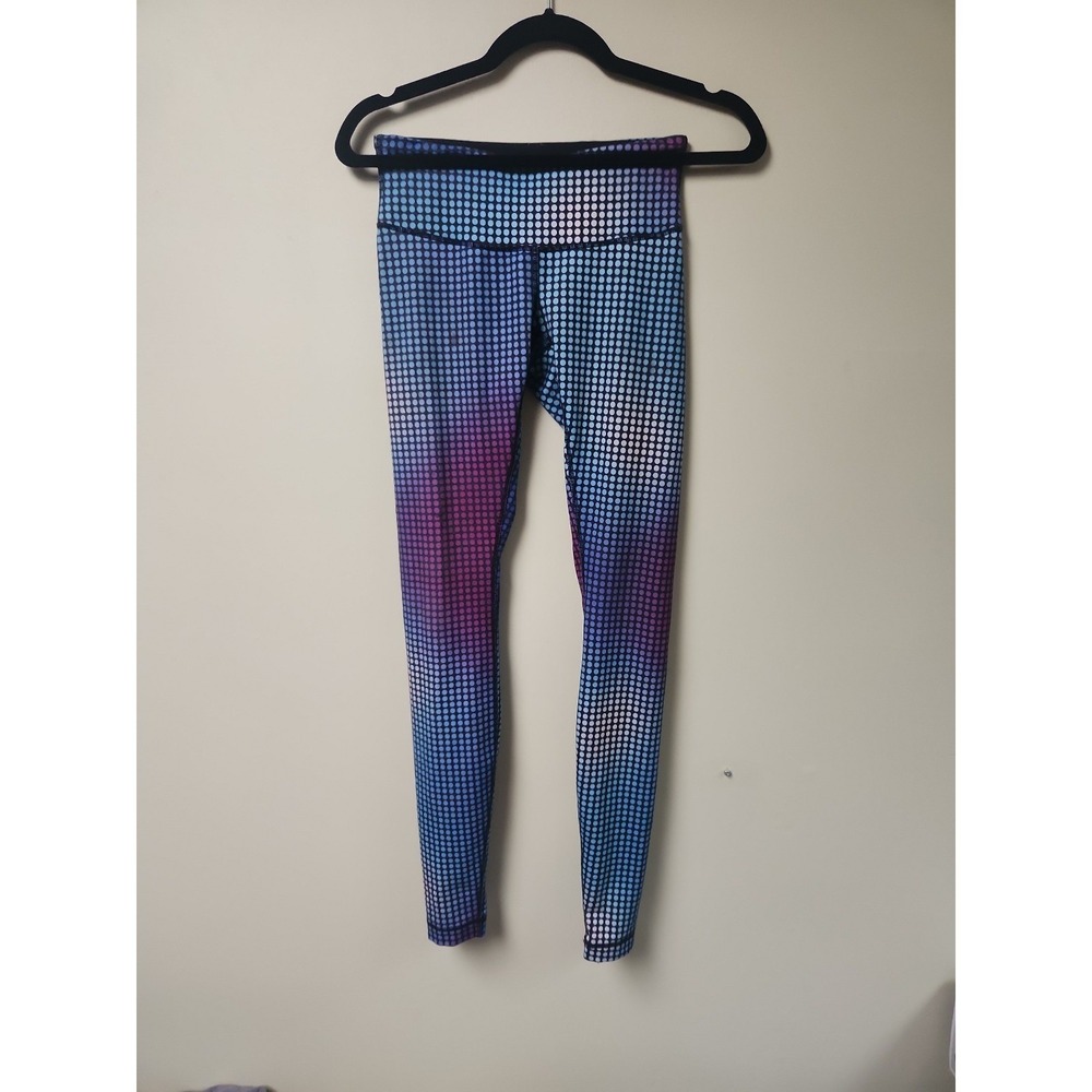 Lululemon Ombre Dot Athletic Leggings Purple Blue Teal Size 4 Yoga Running